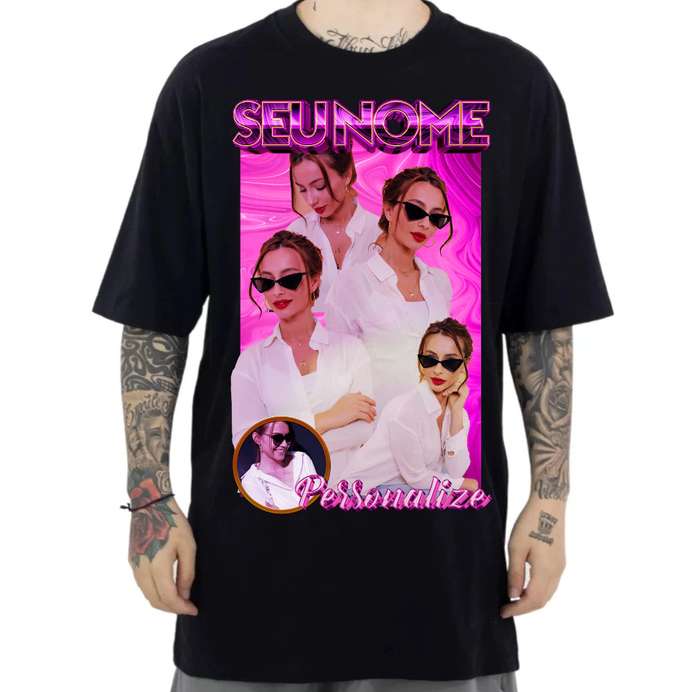 Camiseta Personalizada com Fotos  Nome da Namorada Camisa com Estilo 100% Algodão Presente Namorados em Oferta na Shopee