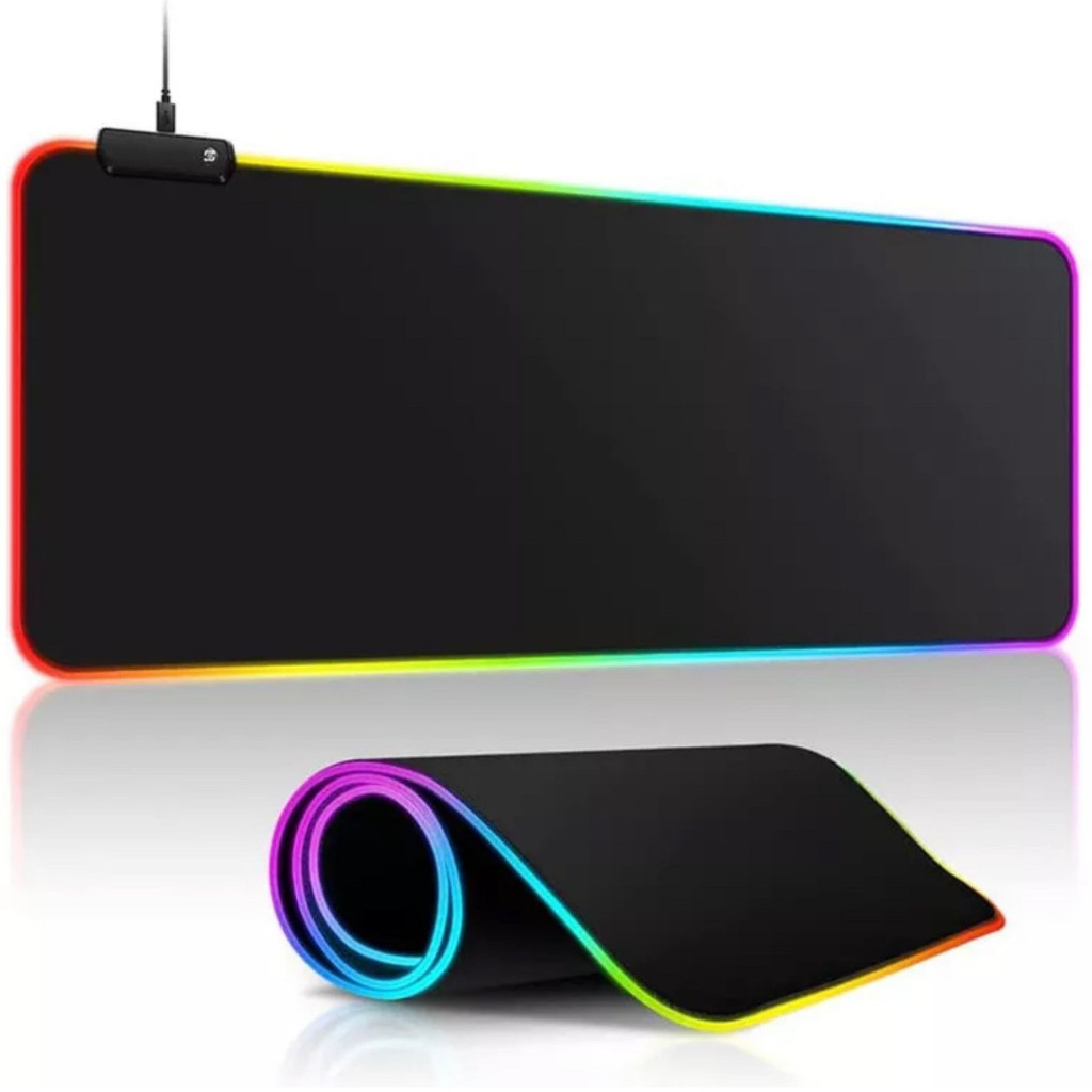 Mouse Pad Gamer Mousepad Grande Speed Borda Led 7 Cores Rgb Impermeável