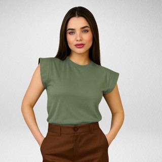 T-shirt Feminina Muscle Tee Gola Redonda 100% Algodão Roupas Femininas em Oferta na Shopee