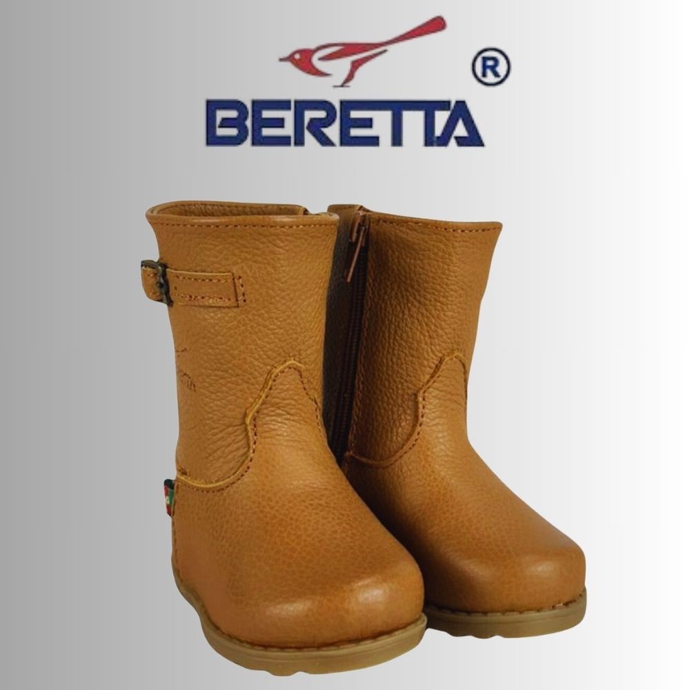 Bota Gaucha De Criança Tradicional Bico Redondo Com Zíper De Couro Para Usar Com Pilcha