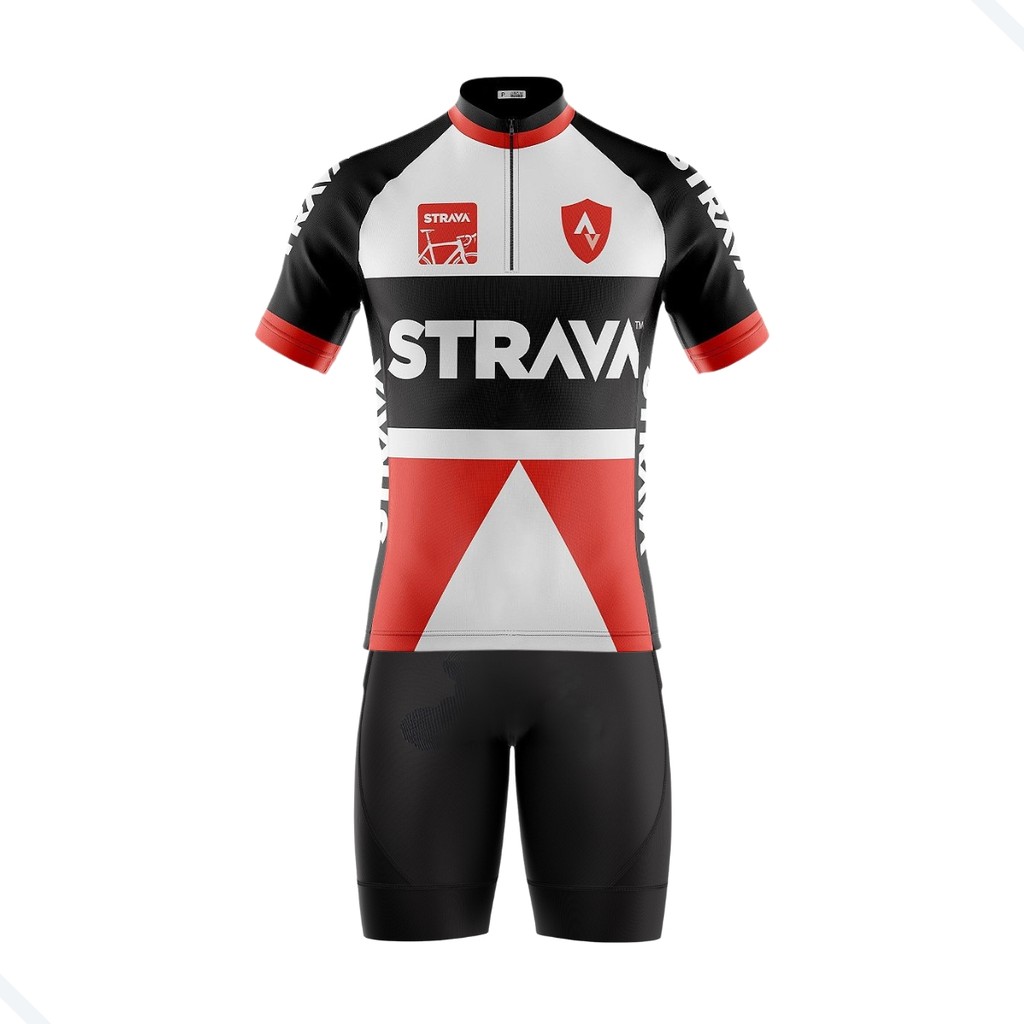 CONJUNTO CICLISMO MASCULINO BERMUDA E CAMISA STRAVA UV 50+