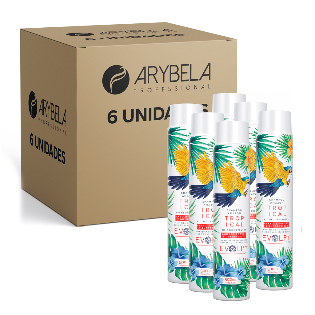 PACK 6 UN - SHAMPOO TROPICAL AMAZON BIO RECONSTRUTOR - EVOLPY LISS