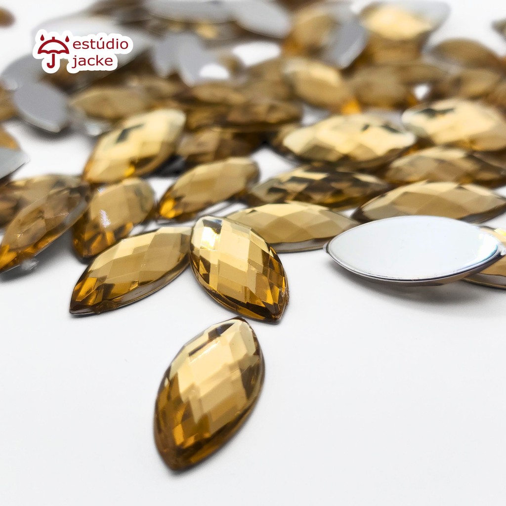 Chaton Navete Sextavado 9x20mm – Caque – Base Reta para Colagem em Oferta na Shopee