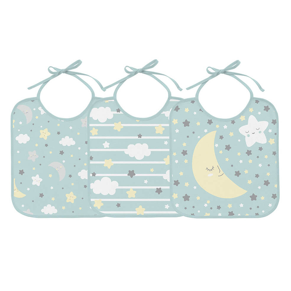 Kit Babador Bercinho Felpudo Estampa Céu Estrelado - 3 Peças em Oferta na Shopee