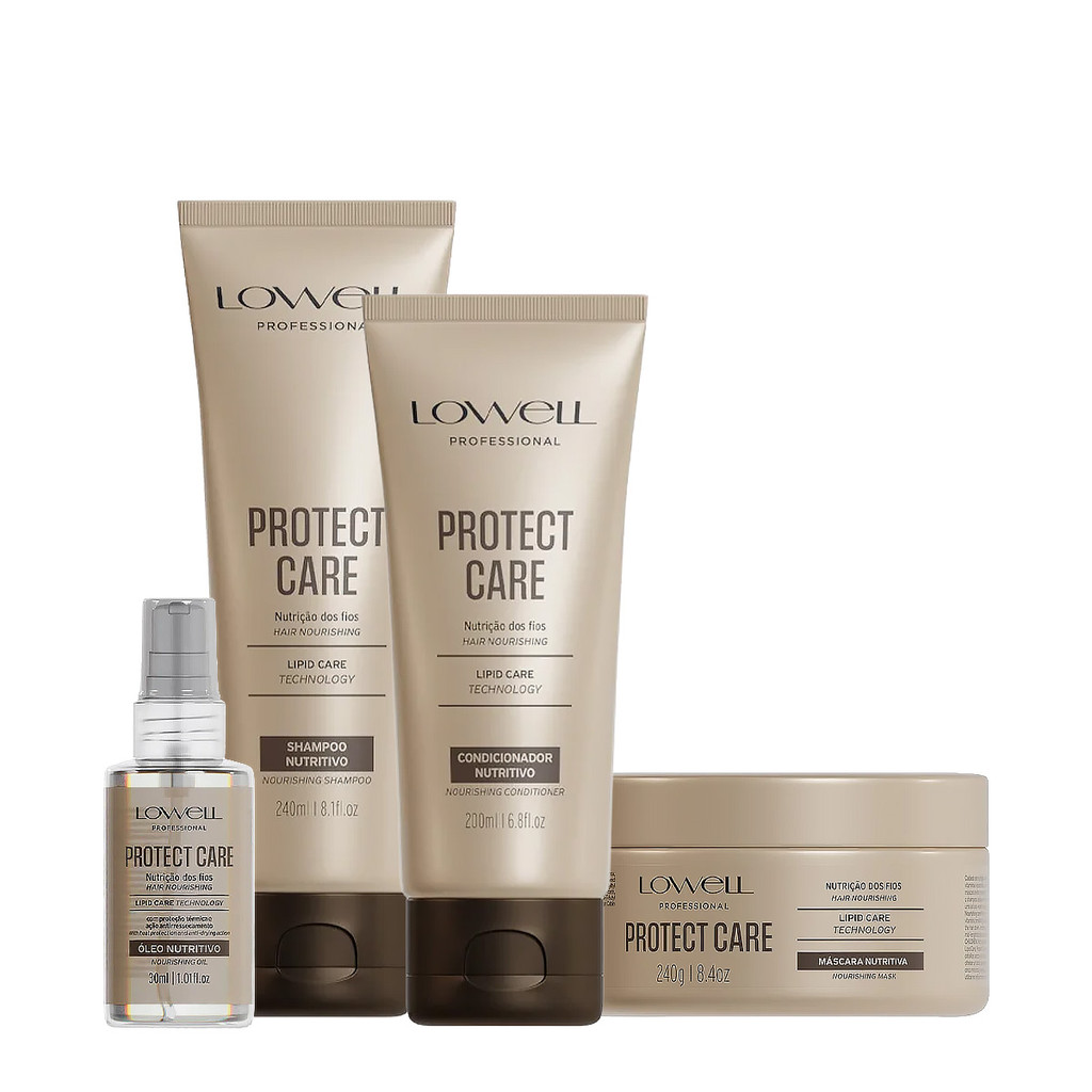 Kit Lowell Protect Care Nutritivo Home Care Oil (4 produtos) em Oferta na Shopee