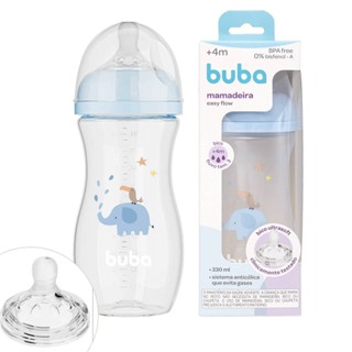 Mamadeira Buba Anticolica Bico Petala 330ml +4 Meses Ultramacio Easy Flow em Oferta na Shopee