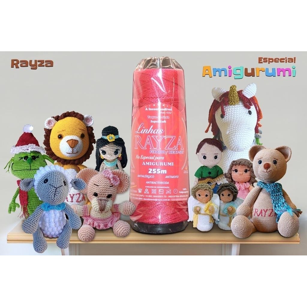 Linha RAYZA Amigurumi - Ideal para Crochê e Amigurumi - Tex 288 - Cor 045 Cereja
