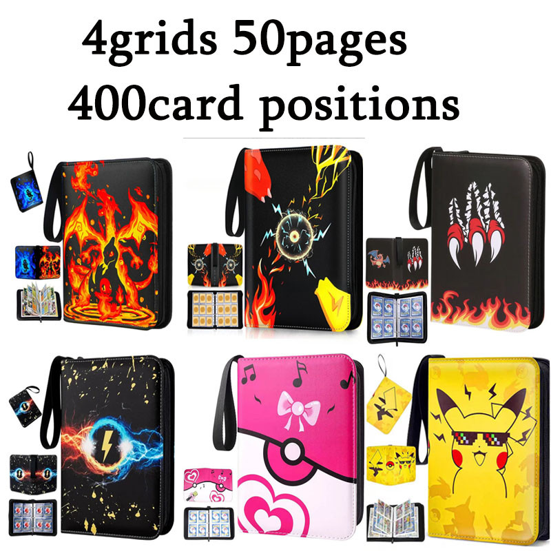 Albúm Pasta Pokemon Charizard Blastoise 400 Cartas 50 Folhas com Zíper Fichário