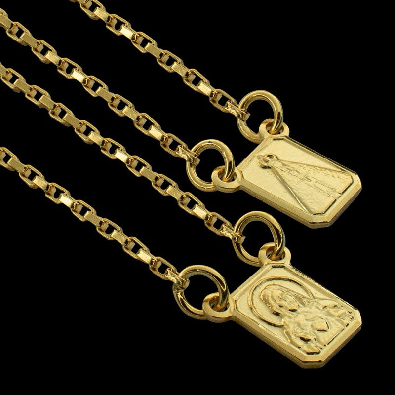 Escapulario P 100% em Moeda Antiga sagrado coração Cor De Ouro em Oferta na Shopee