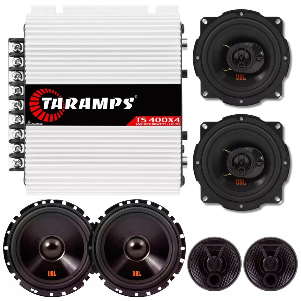 Kit 04 Alto Falantes 5 E 6 Pol 110w FLEX4 62VFX55 5TRFX55 + Módulo Amplificador Taramps TS400x4 em Oferta na Shopee