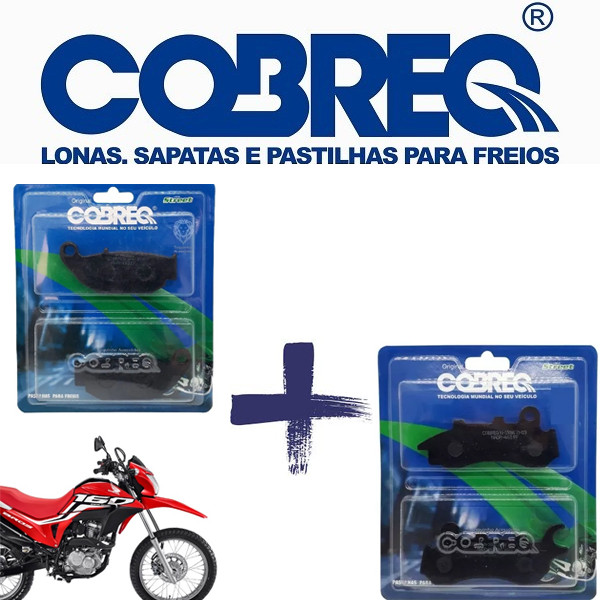 Kit Pastilhas Freio Dianteira e Traseira Bros 160 2018 a 2023 CBS