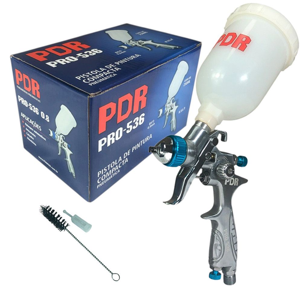 Mini Pistola de Pintura Profissional PDR a Gravidade Bico de 0.8mm Copo Branco de 250ml com Medidor em Oferta na Shopee