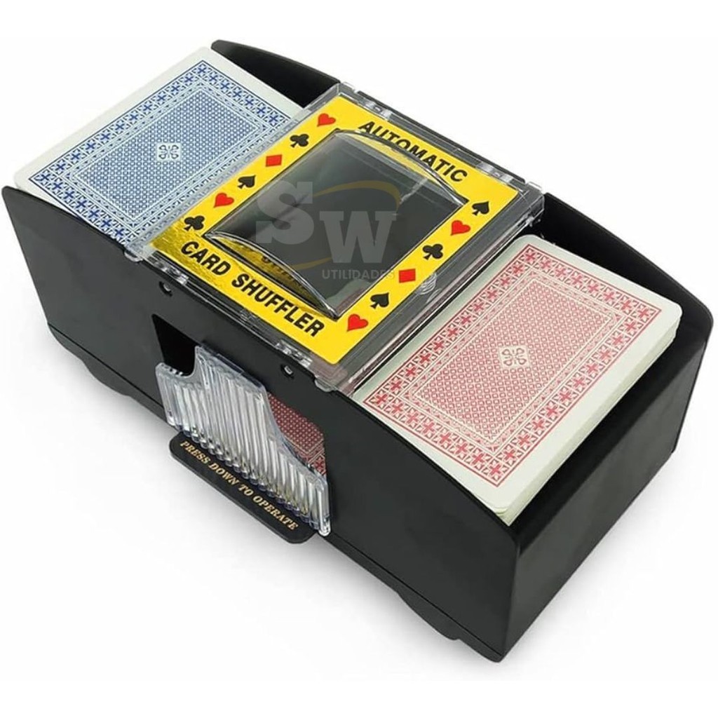 Embaralhador Para Cartas Baralho Jogos Uno Poker Truco Misturador Automático 20cm Dia dos Pais