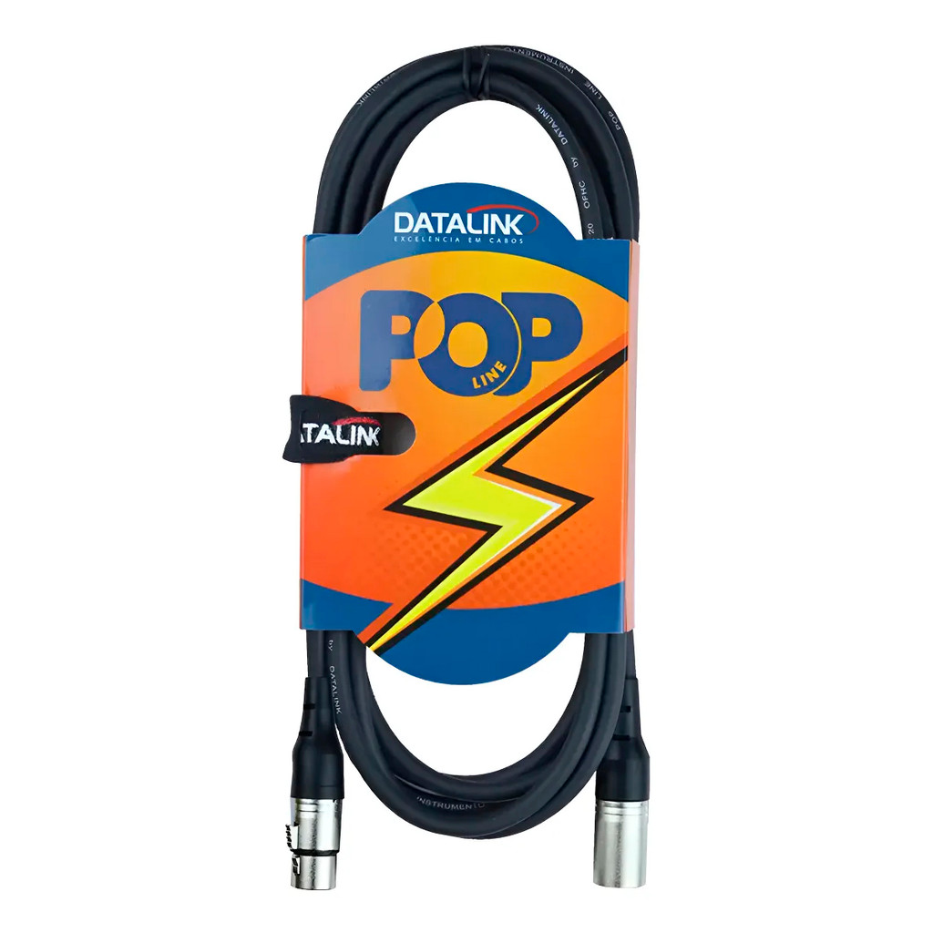 Cabo Violão e Guitarra XLR Macho e Fêmea 5 Metros Datalink Pop PB003