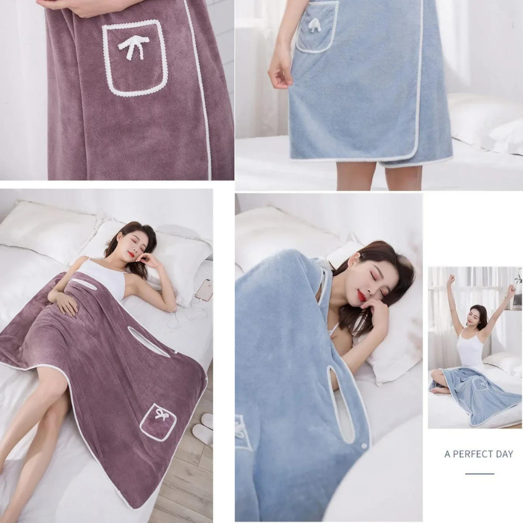 Toalhas de banho de secagem rápida para mulheres e meninas, roupões de banho Beach Spa, roupas de banho em Oferta na Shopee