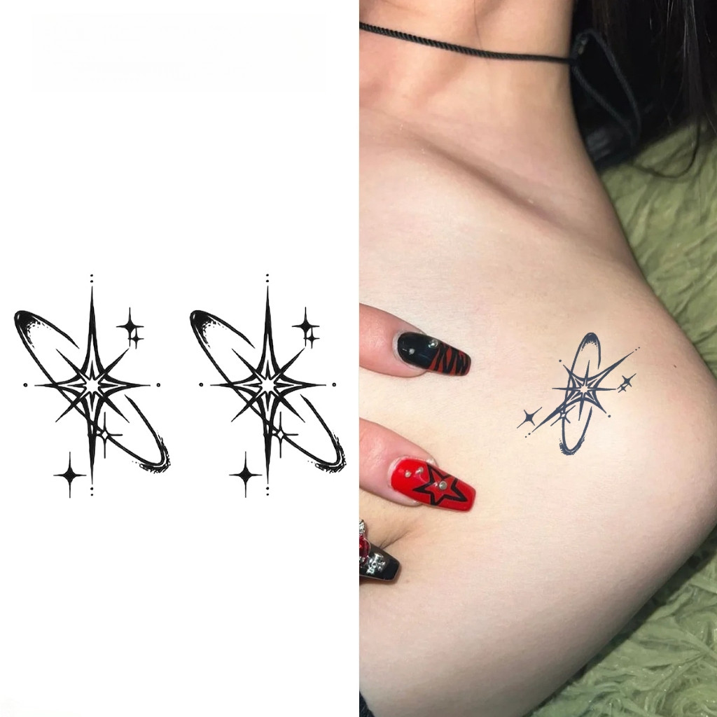 Tatuagem Temporária de Planetas e Estrelas, Dura Até 15 Dias, Nova Tecnologia Mágica, Adesivo Semi-Permanente à Prova d'
