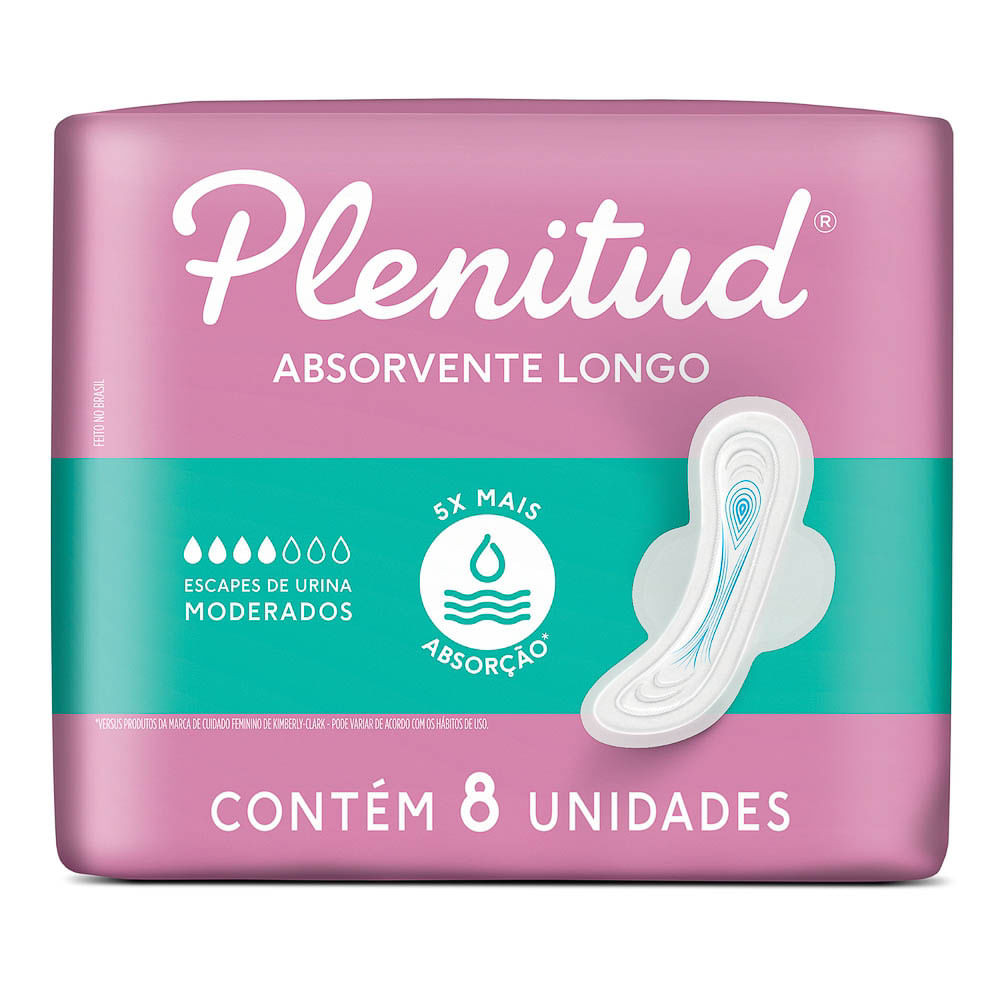 Absorvente Longo Plenitud Femme Normal com Abas 8 unidades - Health