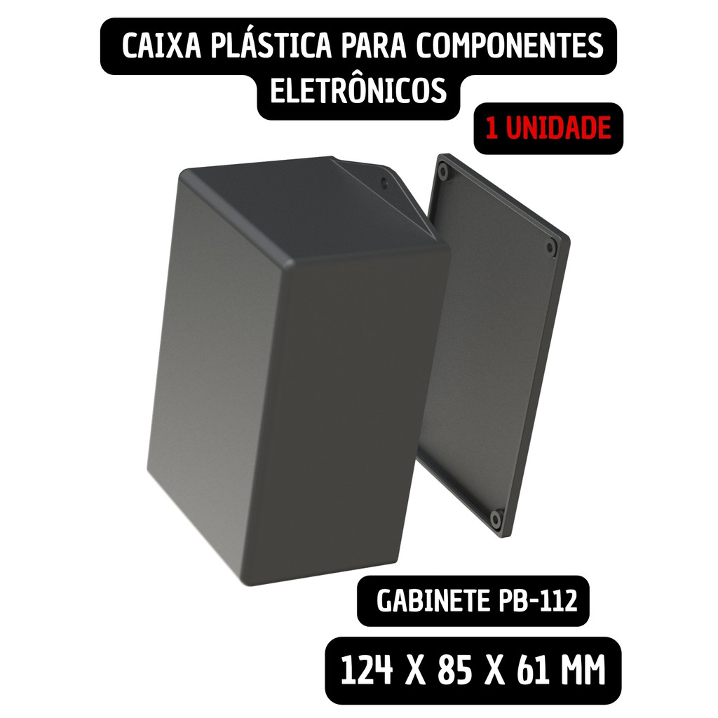 Caixa Plástica Para Montagem Gabinete Pb-112 Componentes Eletrônicos 5003-A