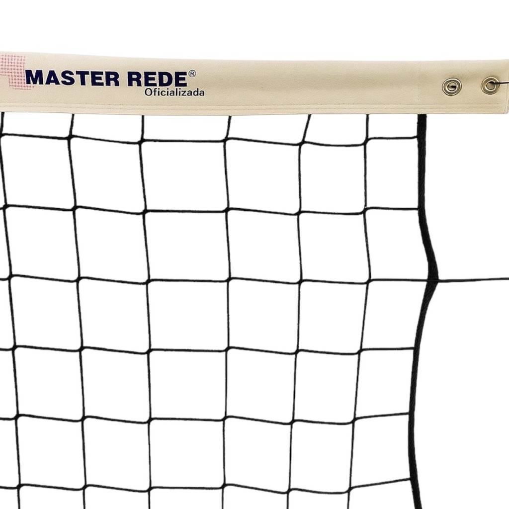 Rede Volei de Quadra 2 Faixas em Malha 10x10 Fio 2,5mm Profissional Oficializada Master Rede