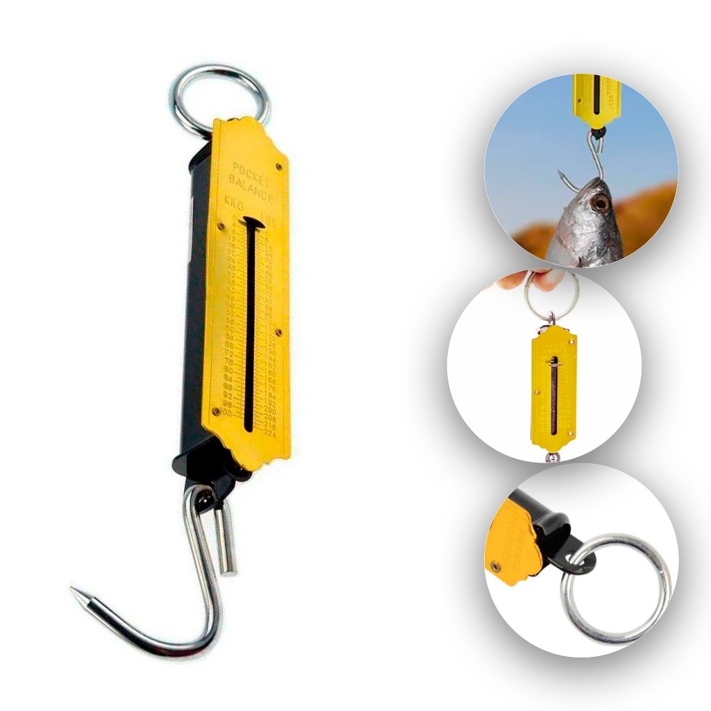 Imagem Balança Peixeira Gancho12/25/50Kg - Manual Para Pesca Mala Com Gancho Fácil Resistente Peso Precisão