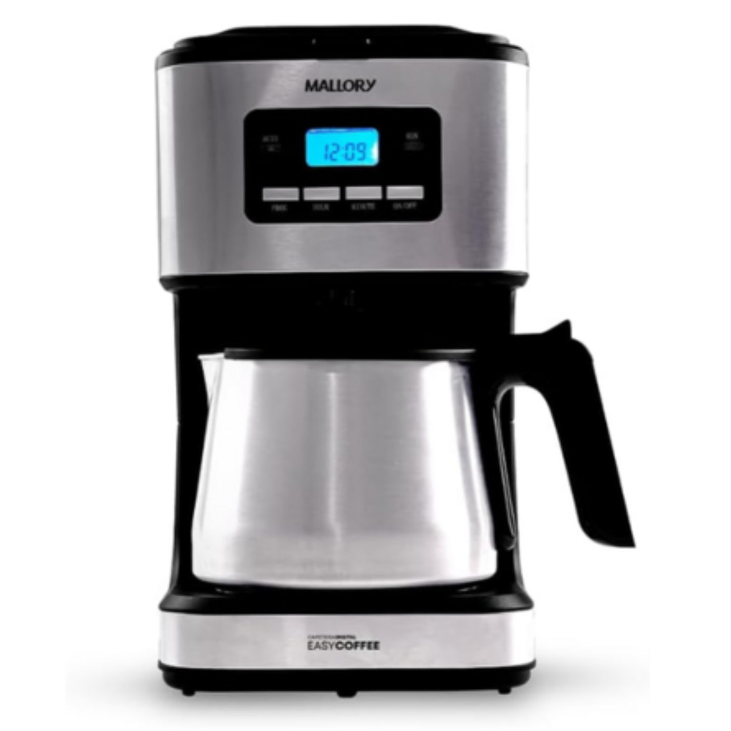 Cafeteira Elétrica Programavel Mallory 1,5 Litros Easy Coffee Preto e Inox - 220V