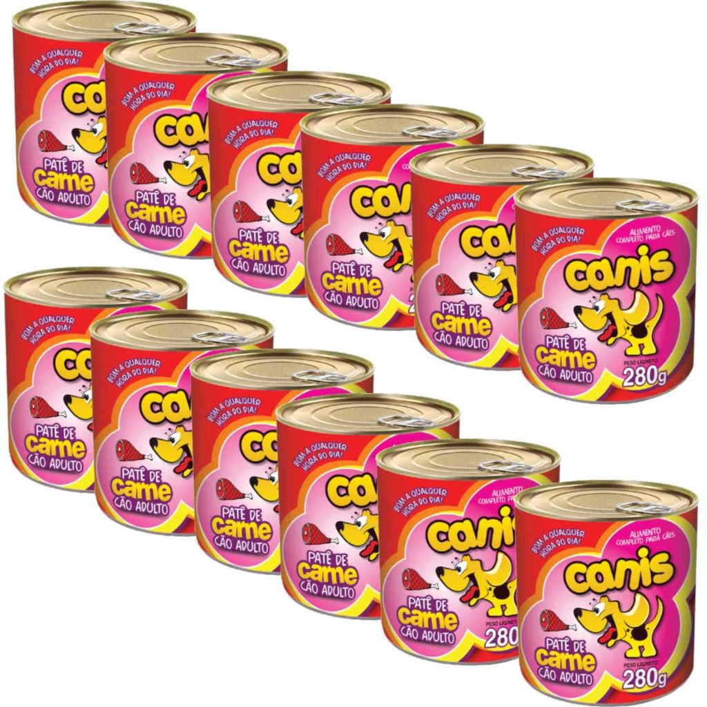 Ração Sache Para Cachorro Canis Adulto Carne 280g Kit 12un