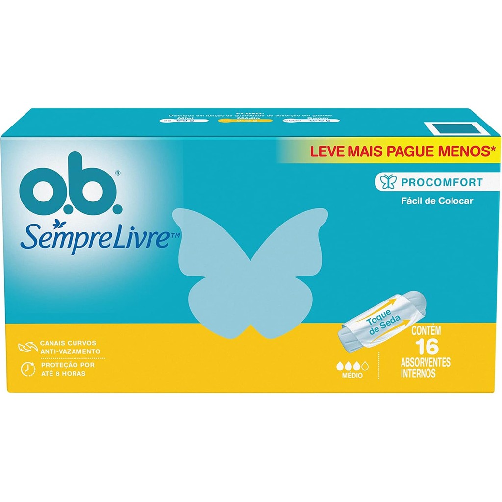 Absorvente Interno Ob Procomfort + Fácil Médio Com 16 Unidades em Oferta na Shopee