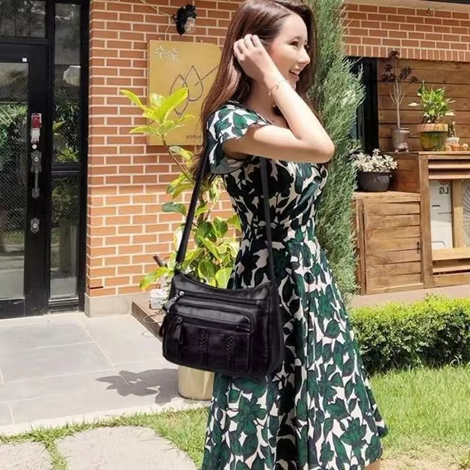 CHENXIAOHONG Bolsa Feminina de Couro PU Macio, Transversal e de Ombro, Moderna e Espaçosa para Mamãe, Alça Ajustável · foto 2