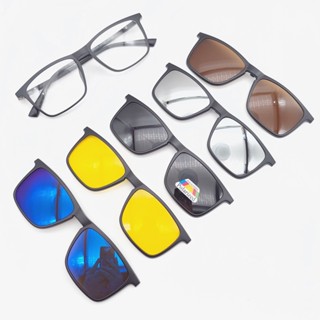 Armação De Receituário Para Grau Masculino / Feminino Clipon 6 Em 1 Lente Escuro Polarizado em Oferta na Shopee