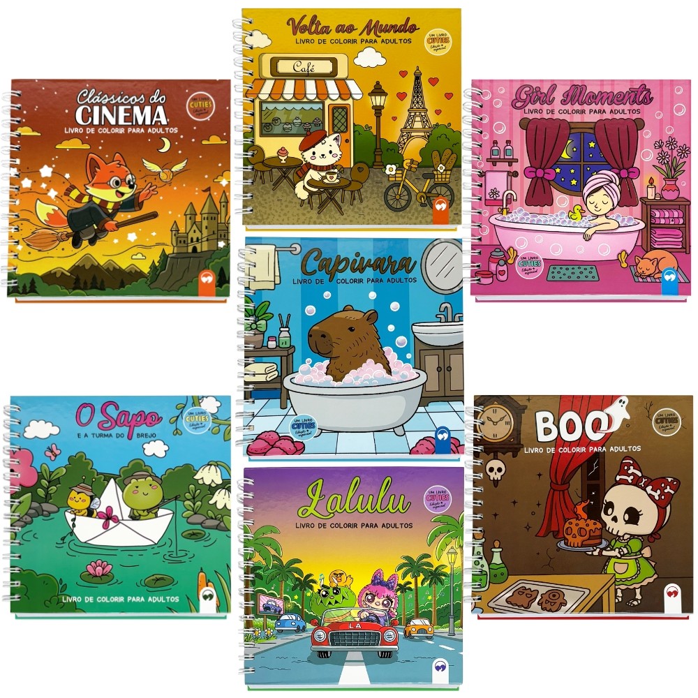 LIVRO DE COLORIR CUTIES EDIÇÃO ESPECIAL CAPA DURA VALE DAS LETRAS ADULTO DESENHOS PINTAR COMFY GOOD