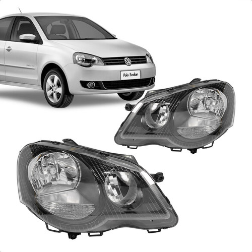 Farol Polo 2007 2008 2009 2010 2011 12 13 14 Mascara Negra