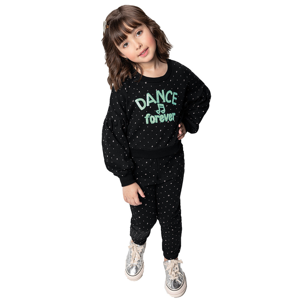 Conjunto Moletom Carinhoso Malwee Premium Menina Blusão Calça Tam 6 ao 16 Infantil Juvenil Feminina