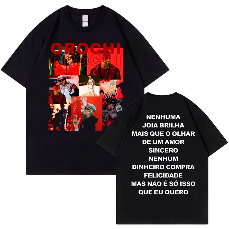 Camiseta Masculino&Feminino Cantor Trap Orochi Blusa Algodão Streetwear Plus Size