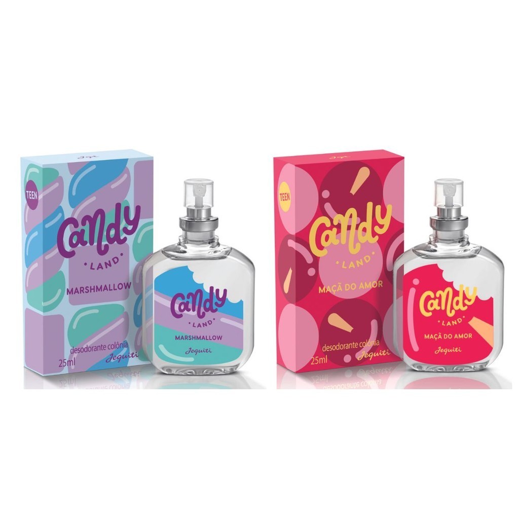 Kit Colônias Candy Land Marshmallow + Maçã do Amor 25ml - Jequiti em Oferta na Shopee