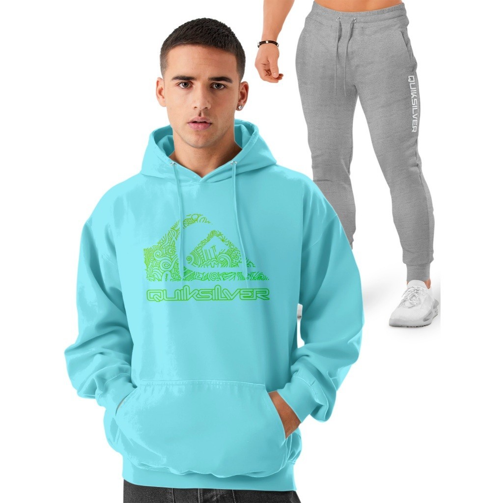 Kit Blusa + Calça QuikSilver Green Tribal e QuikSilver 100% Algodao BJ2