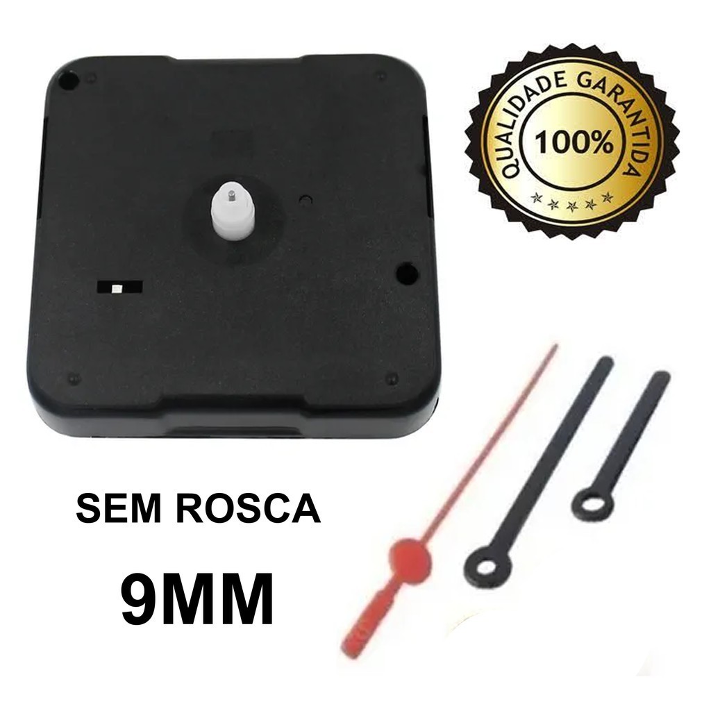 Mecanismo Relógio Pared De Encaixe S Rosca Completa 9mm de altura para modelos e não necessitam de rosca Da boa Goldtime