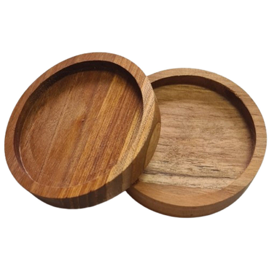 Kit 2 bolacha porta copo de madeira em Oferta na Shopee