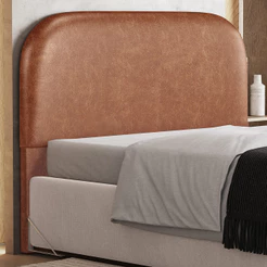Cabeceira Cama Box Casal 140cm Orgânica Lanna W01 Couríssimo Camel - Lyam Decor