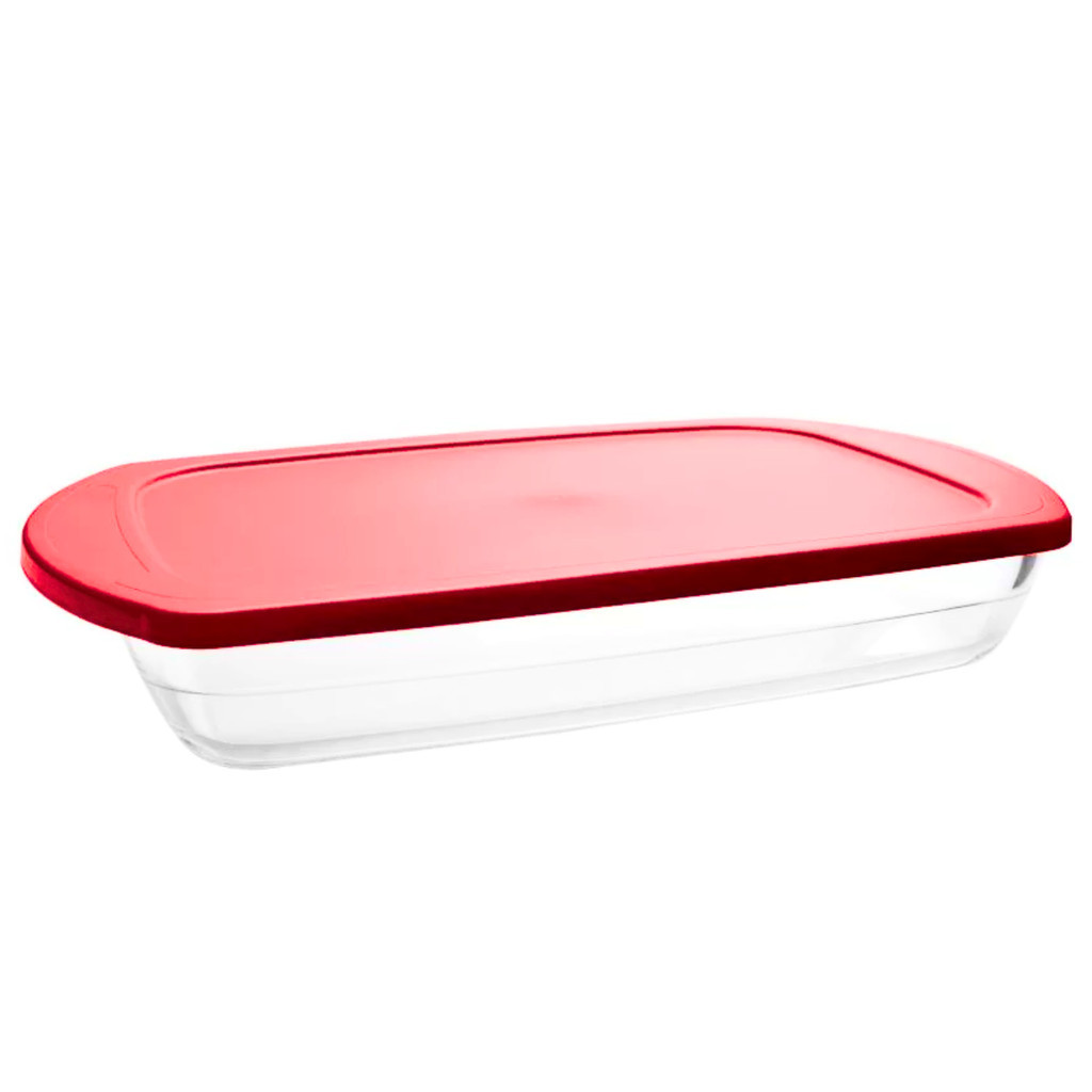 Assadeira Forma Retangular de Vidro Travessa C/ Tampa 3,6 Litros Lasanheira em Oferta na Shopee