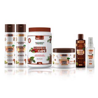 Kit Beleza Natural Óleos Africanos + Tratamento e Pentear Café + 2 Óleo bn.Explosão em Oferta na Shopee