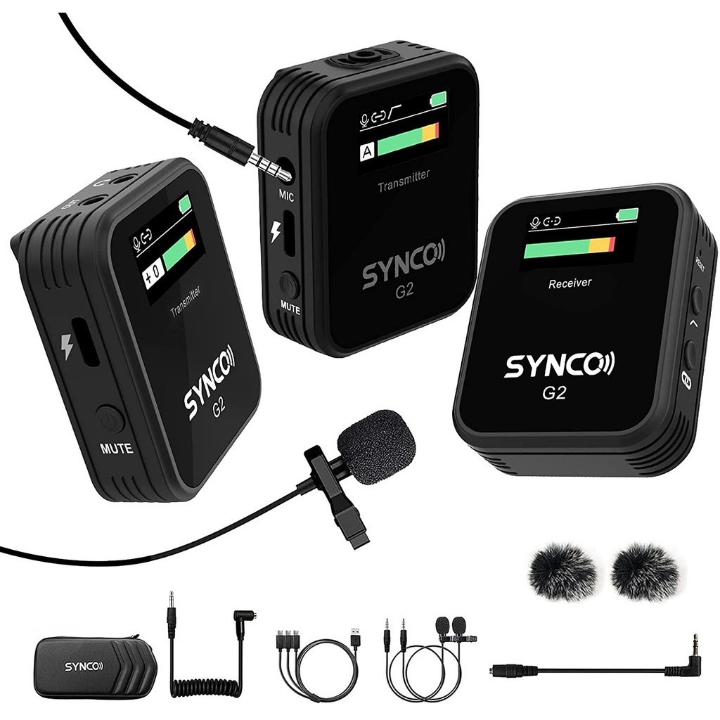 Microfone Lapela Duplo Sem Fio Synco G2 A2