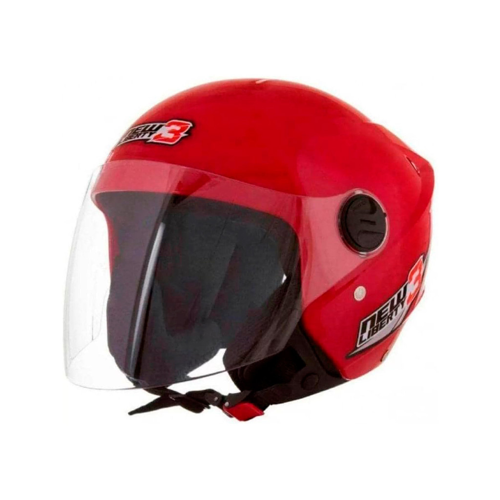 Capacete Moto Aberto New Liberty 3 Vermelho Viseira Cristal Inmetro Tamanho 56 - Pro Tork - Spare Parts and Accessories for Vehicles