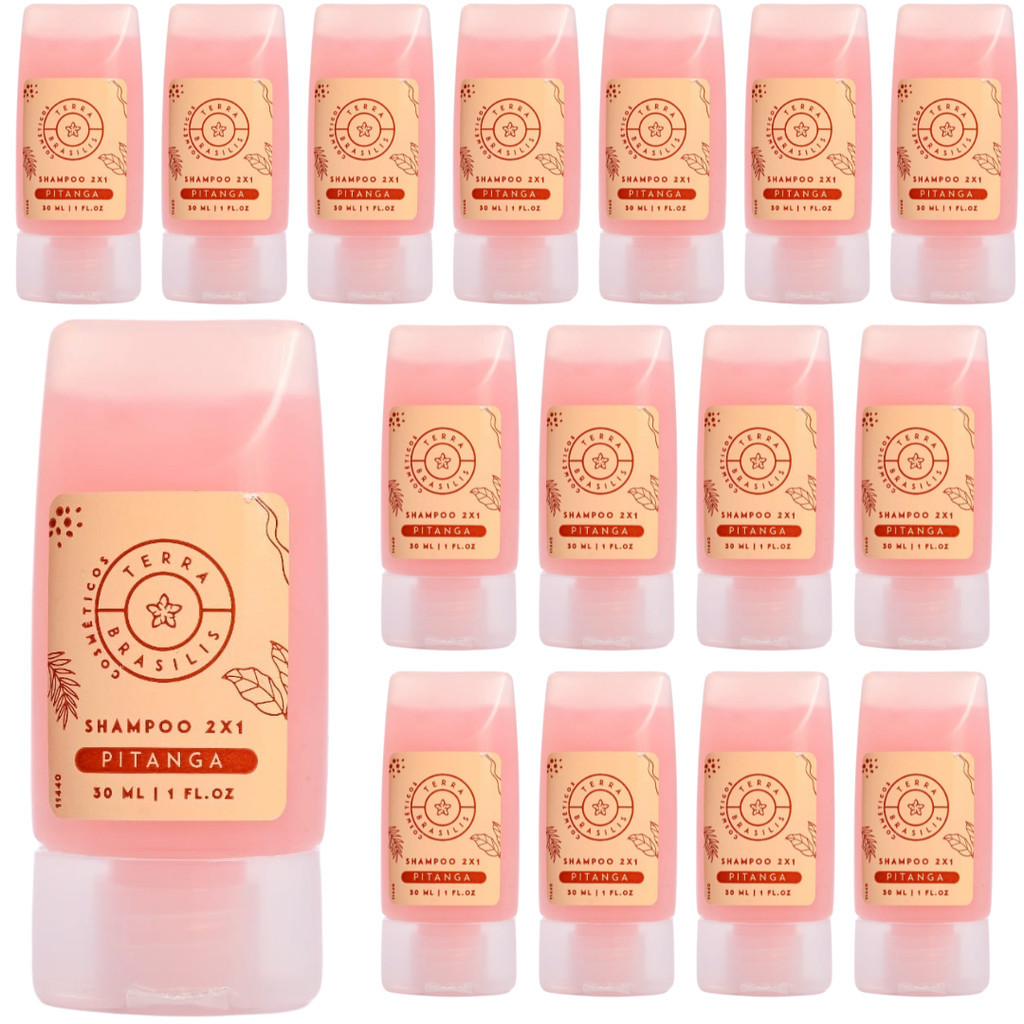 Kit Shampoo 2 em 1 Realgems Pitanga Terra Brasilis Frasnaga 30ML Para Hotel Pousada e Motel
