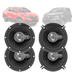 Alto Falante Triaxial 6Pol 220w + Aro Fiat Mobi Strada Dupla