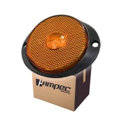 Lanterna Lateral LED Para Carreta Caminhão Trailer Reboque Com Suporte Frontal Amarela P 65mm