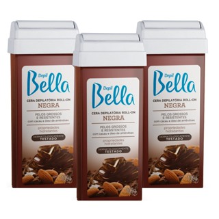 Kit 3 Ceras Roll-on Depilatória Negra Hidratante Depil Bella em Oferta na Shopee