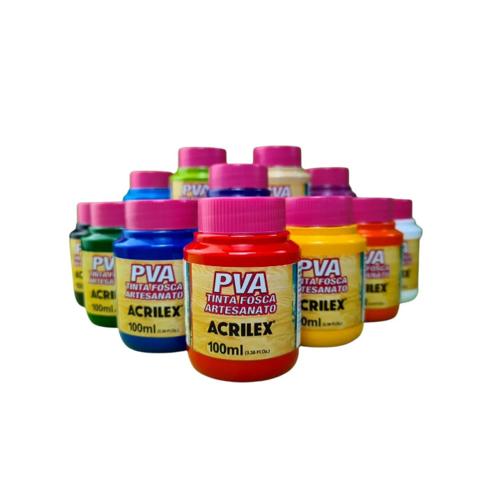 Tinta PVA 100ml Acrilex - Tinta para artesanato - Original