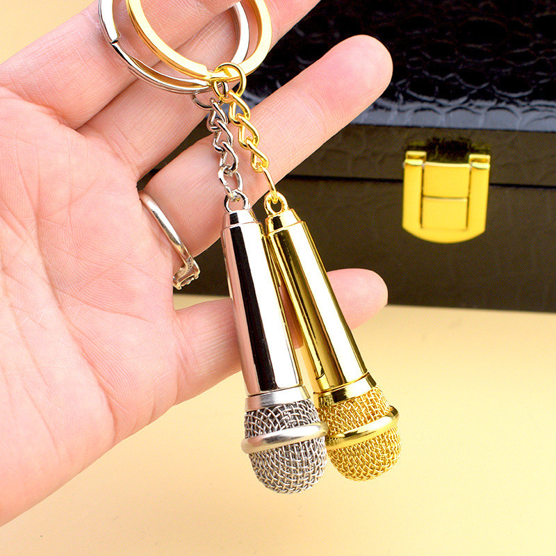 Microfone chaveiro Mini simulação pequeno microfone ator lembranças mostrar letras presentes