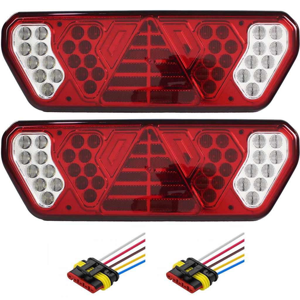 PAR Lanterna Traseira Caminhão Carreta Guerra LED 12V +Conector