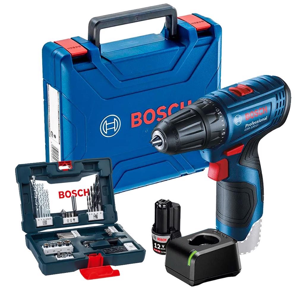 Parafusadeira 12V GSR 120-LI Com Estojo de Brocas 41 Peças BOSCH - Home & Living